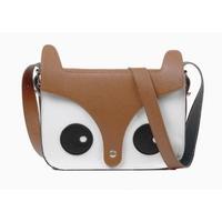 New Girl Ladies Retro Shoulder Bag Owl Fox PU Messenger Bag Cross Body School Bag Khaki