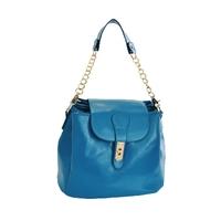 New Fashion Women Handbag Candy Color Twist Lock PU Leather Solid Shoulder Crossbody Bucket Bag