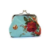 New Women Mini Clutch Flower Wallet Hasp Canvas Purse Cute Coin Holder Case Bag