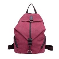 New Vintage Women Canvas Backpack Zipper Multi-Pocket Travel Bag School Bag Satchel Rucksack