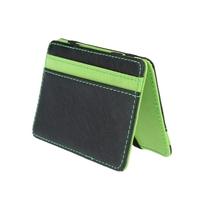 New Fashion Men Money Clip Card ID Holder PU Leather Fold Design Business Credit Card Holder Green / Orange