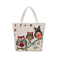 new women canvas handbag animal floral embroidery jacquard shoulder ba ...