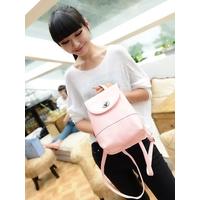 new fashion women backpack candy color pu leather twist lock drawstrin ...