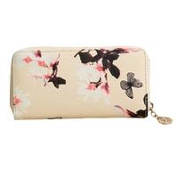 New Fashion Women Long Wallet PU Leather Floral Print Zipper Coin Purse Card Holder