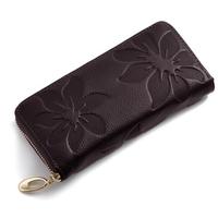 New Fashion Long Women Purse Floral Print PU Leather Candy Color Zip Wallet Card Holder Clutch