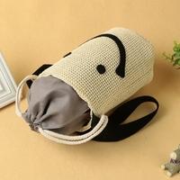 New Fashion Women Crossbody Shoulder Bags Woven Smile Pattern Casual Cute Small Beach Bag Handbag