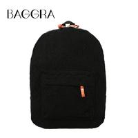 New Fashion Women Girls Backpack Solid Color Lace Large Capacity Student Schoolbag Travel Bag Black/White