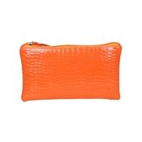 New Fashion Women Clutch Bag Crocodile Patent Leather Wrist Strap Zipper Casual Coin Purse