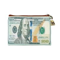 New Women PU Wallets Dollar Euro Bill Print Zipper Card Cash Holders Change Purse