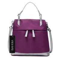 New Women Nylon Handbag Waterproof Contrast Color Splice Pockets Zipper Large Capacity Casual Shoulder Crossbody Bag