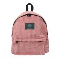 New Fashion Women Girls Backpack Corduroy Solid Color Large Capacity Casual Student Schoolbag Travel Bag