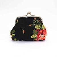 New Women Mini Clutch Flower Wallet Hasp Canvas Purse Cute Coin Holder Case Bag