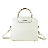 New Fashion Women Handbag Metal Handle Trim Shiny Contrast Letters Print Luxury Messenger Crossbody Bag
