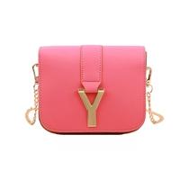 New Fashion Women Chain Bag PU Leather Candy Color Mini Crossbody Shoulder Bag Watermelon Red