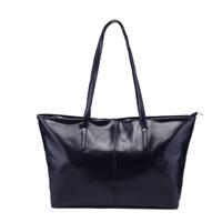 New Fashion Women PU Leather Handbag Candy Color Tote Shoulder Bag Black