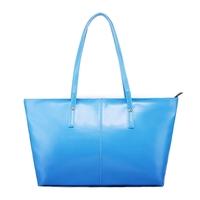 New Fashion Women PU Leather Handbag Candy Color Tote Shoulder Bag Blue