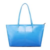 new fashion women pu leather handbag candy color tote shoulder bag blu ...