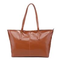 New Fashion Women PU Leather Handbag Candy Color Tote Shoulder Bag Brown
