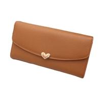 New Fashion Cute Women Girl PU Purse Candy Color Wallet Clutch Bag Brown