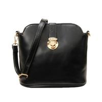 New Fashion Women Shoulder Bags PU Leather Candy Color Crossbody Bags Black