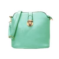 New Fashion Women Shoulder Bags PU Leather Candy Color Crossbody Bags Green