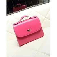 New Sweet Women Shoulder Bag Candy Color Twist Lock Fashion Handbag Messenger Bag Rose