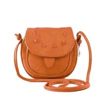 New Fashion Women Mini Shoulder Bag PU Leather Messenger Crossbody Bag Drawstring Handbag Brown