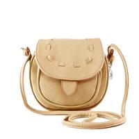 New Fashion Women Mini Shoulder Bag PU Leather Messenger Crossbody Bag Drawstring Handbag Khaki