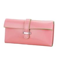 new fashion women long purse soft pu leather strap candy color wallet  ...