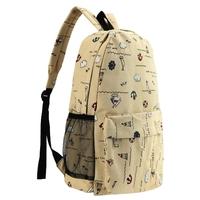 New Men Women Canvas Backpack Nautical Print Large Capacity Student School Bag Unisex Outdoor Casual Bag