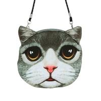 new cute women shoulder bag cat face cartoon print zipper closure mess ...