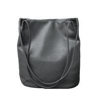 new vintage women handbag solid color pu leather big bucket shoulder m ...