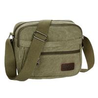 New Fashion Unisex Canvas Crossbody Bag Zipped Pocket Casual Travel Outdoor Small Shoulder Bag