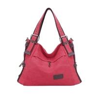 New Fashion Women Canvas Handbag Large Capacity Pockets Casual Shoulder Messenger Crossbody Bag Tote