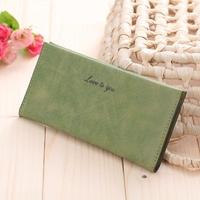New Fashion Women Long Wallet Soft PU Leather Candy Color Casual Purse Card Holder