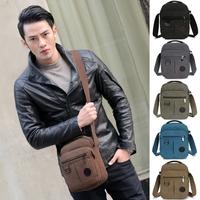 new fashion men canvas crossbody bag zipped pocket casual travel outdo ...