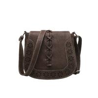 New Fashion Women Shoulder Bag PU Leahther Flap Braid Hollow Out Adjustable Shoulder Strap Vintage Crossbody Bag