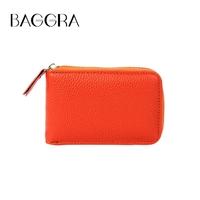 new fashion women card id holder pu leather solid color zipper multipl ...