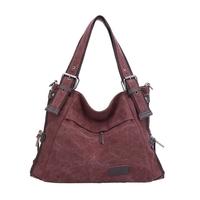 New Fashion Women Canvas Handbag Large Capacity Pockets Casual Shoulder Messenger Crossbody Bag Tote