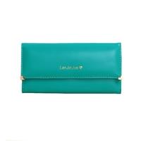 New Fashion Women Long Purse PU Leather Solid Candy Color Press Stud Closure Wallet Phone Card Holder
