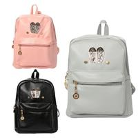 New Fashion Women Backpack Cute Rabbit Ears Zipped Adjustable Shoulder Straps Pocket School Travel Bag Black/Pink/Grey