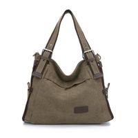 new fashion women canvas handbag large capacity pockets casual shoulde ...
