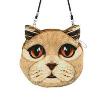 new cute women shoulder bag cat face cartoon print zipper closure mess ...