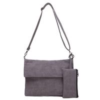 New Fashion Women Shoulder Bag PU Leather Flap Front Zipper Pocket Messenger Handbag Clutch Bag Two Pieces