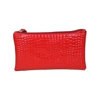 New Fashion Women Clutch Bag Crocodile Patent Leather Wrist Strap Zipper Casual Coin Purse