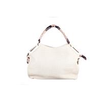 New Fashion Women Handbag Crocodile Pattern PU Leather Tote Bag Shoulder Messenger Bag Beige