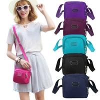 New Fashion Women Crossbody Bag Nylon Waterproof Zipper Fastening Pockets Solid Shoulder Bag