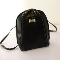 New Cute Women Girl Backpack PU Leather Bow Decoration Large Capacity Bags