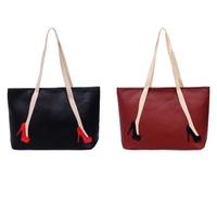 New Fashion Women Handbag PU Leather Legs Heels Pattern Zipper Large Capacity Shoulder Tote Bag Black/Red