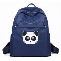 New Women Backpack Waterproof School Bag Panda Applique Zipper Casual Rucksack Hiking Travel Bag